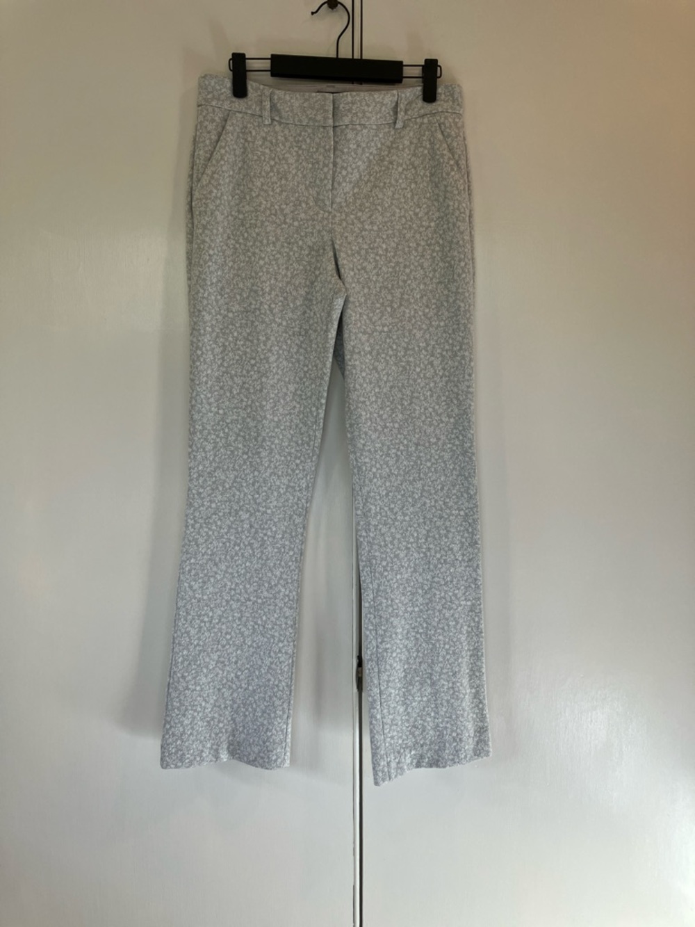 Express Light Gray Floral Boot Cut Pants